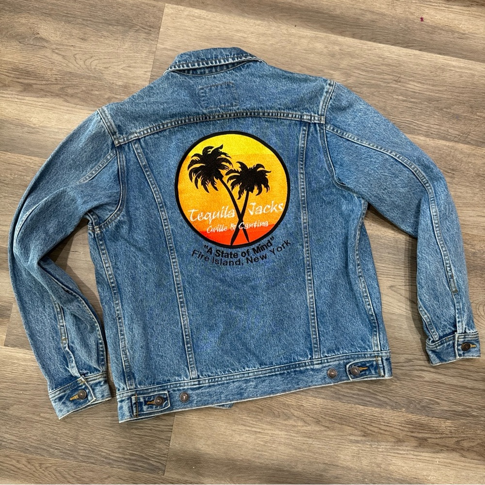 RARE FIRE ISLAND NEW YORK Lee Adult Unisex Denim Jacket Size Small